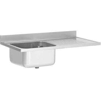 RVS horeca spoelblad 60 cm diep 1 bak links