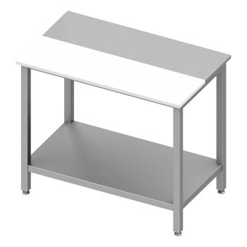 RVS Werktafel - Half Polyethyleen Blad - Wit - Met Onderschap