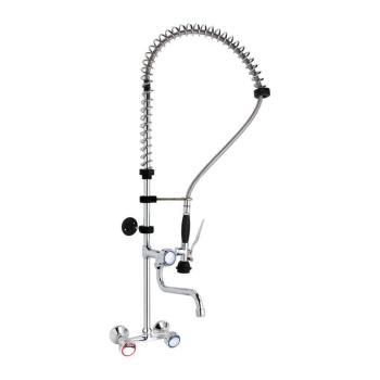Kraan - Met Voorspoeldouche - Muurmodel - H 161 CM - RVS - Hendi