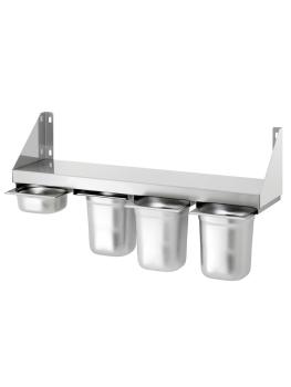 Wandschap - 4 x 1/6 GN - RVS - B 80 x D 20 CM - G-Line