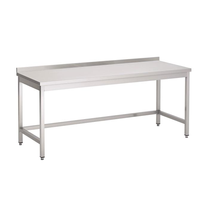 RVS werktafel 80 cm diep zonder bodemschap en opst. rand plat 4 cm 7008009 €244.00