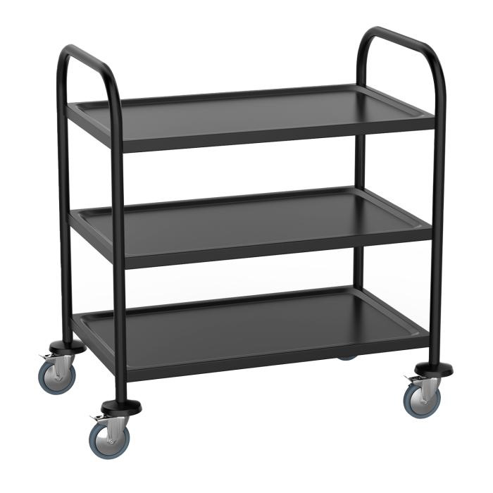 RVS serveerwagen zwart 3 etages - Promoline AS0081340 €139.00 Serveerwagens