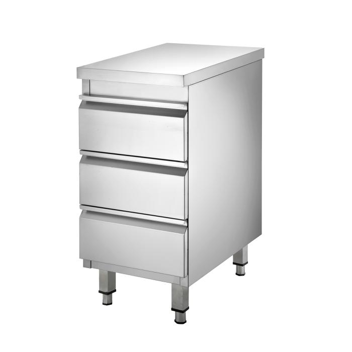 Ladenkast Werkbank - 3 Laden - RVS - H 90 x B 40 x D 70 CM G-155989 €299.00 Gesloten rvs werktafels