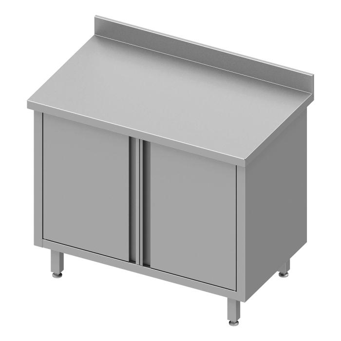 Gesloten RVS Werktafel - Draaideuren - Opstaande Rand 10 CM RVS-M-00220 €881.00 Gesloten rvs werktafels