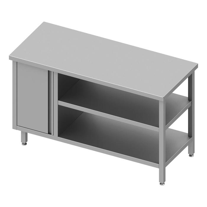 RVS Werktafel - Dubbel Onderschap - Kast Links RVS-M-00303 €1,099.00 Open rvs werktafels
