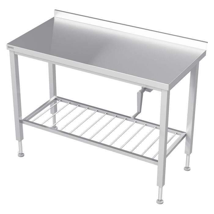 Verstelbare RVS Werktafel - Handmatig - Met Rooster RVS-M-00363 €1,745.00 In hoogte verstelbare werktafels