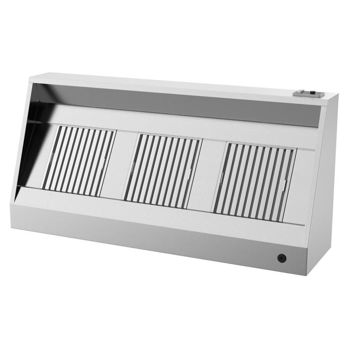 Horeca afzuigkap - Schuin model - H 40 x 150 x 95 CM - Inclusief verlichting - Gastro HW-41946 €444.00