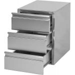 Ladenblok 3 laden GN 1/1 met telescopische geleiders AS0012016 €945.00 Opties voor rvs werktafels