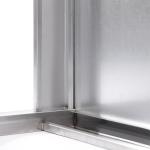 RVS werktafel 60 cm diep met half bodemschap links en opst. rand plat 4 cm 7036033 €417.00