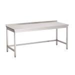 RVS werktafel 80 cm diep zonder bodemschap en opst. rand plat 4 cm 7008009 €244.00