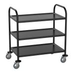 RVS serveerwagen zwart 3 etages - Promoline AS0081340 €139.00 Serveerwagens