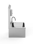 RVS Handenwasbak - Kniebediening - Promoline 17128 €225.00 Handen spoelbakken wand model