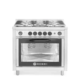 Gasfornuis - 5 pits met elektrische oven - RVS - 65.5 X 90 CM - Hendi - H225707
